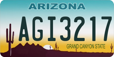 AZ license plate AGI3217