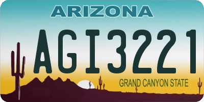 AZ license plate AGI3221