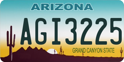 AZ license plate AGI3225