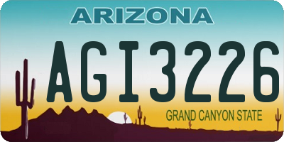 AZ license plate AGI3226