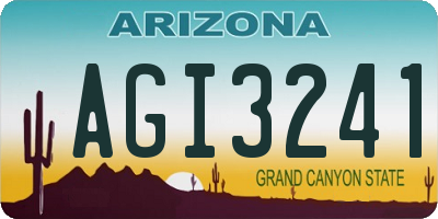 AZ license plate AGI3241