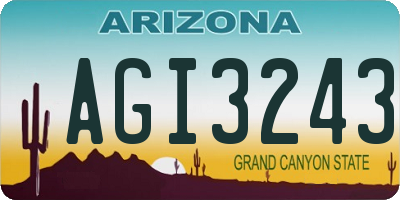 AZ license plate AGI3243