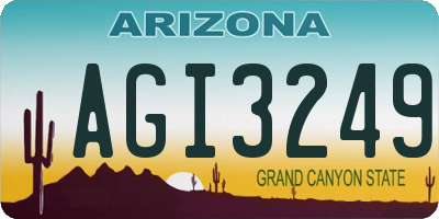 AZ license plate AGI3249