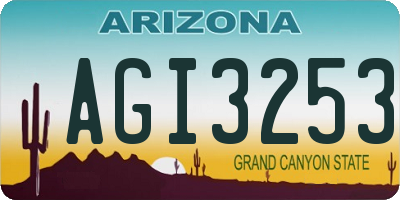 AZ license plate AGI3253
