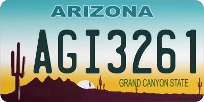 AZ license plate AGI3261