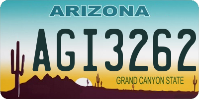 AZ license plate AGI3262