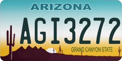 AZ license plate AGI3272