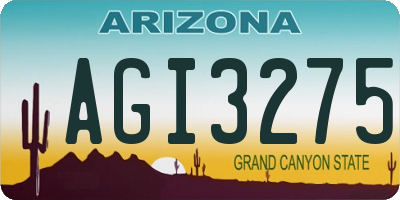 AZ license plate AGI3275