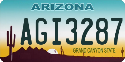 AZ license plate AGI3287