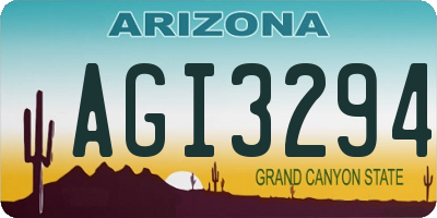 AZ license plate AGI3294