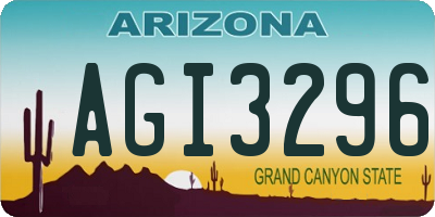 AZ license plate AGI3296