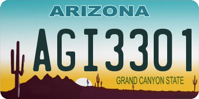 AZ license plate AGI3301