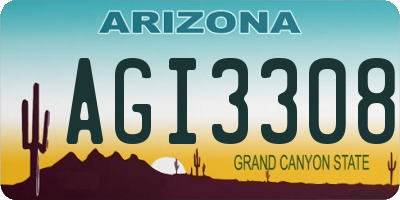 AZ license plate AGI3308