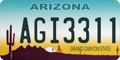 AZ license plate AGI3311