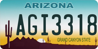 AZ license plate AGI3318