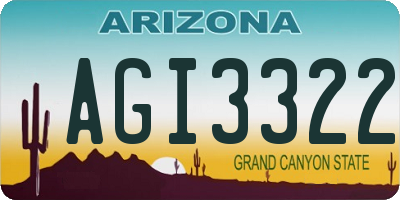 AZ license plate AGI3322