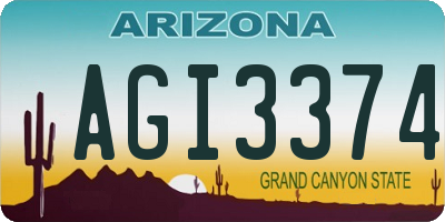 AZ license plate AGI3374