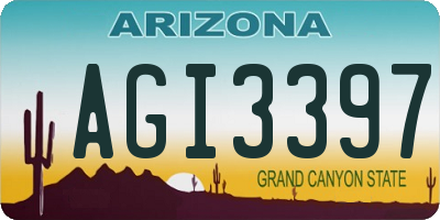 AZ license plate AGI3397