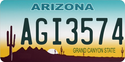 AZ license plate AGI3574