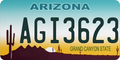 AZ license plate AGI3623