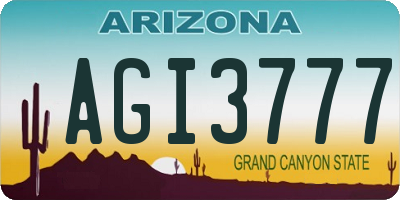 AZ license plate AGI3777