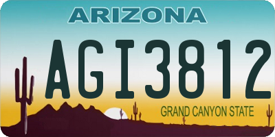 AZ license plate AGI3812