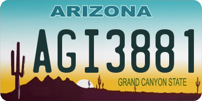 AZ license plate AGI3881