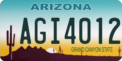 AZ license plate AGI4012