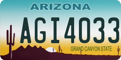 AZ license plate AGI4033