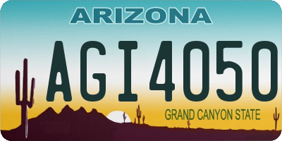 AZ license plate AGI4050