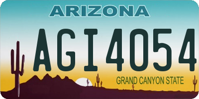 AZ license plate AGI4054
