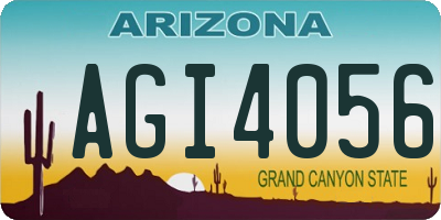 AZ license plate AGI4056