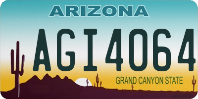 AZ license plate AGI4064