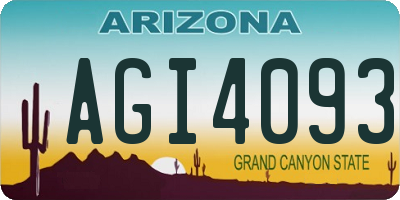 AZ license plate AGI4093