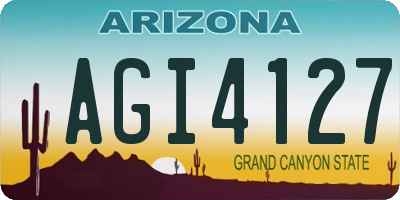 AZ license plate AGI4127