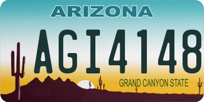 AZ license plate AGI4148