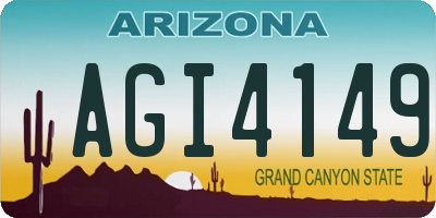 AZ license plate AGI4149