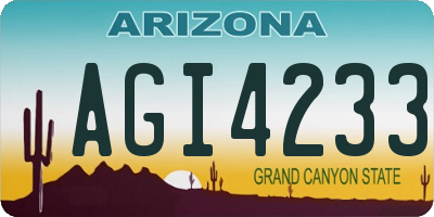 AZ license plate AGI4233
