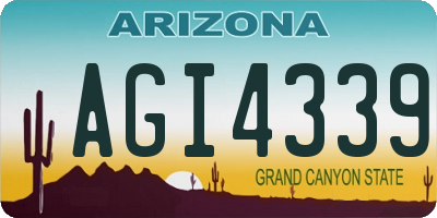 AZ license plate AGI4339