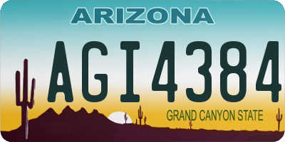 AZ license plate AGI4384