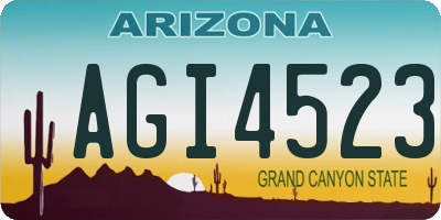 AZ license plate AGI4523