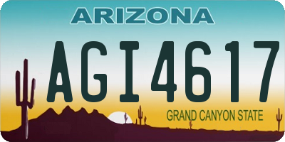 AZ license plate AGI4617