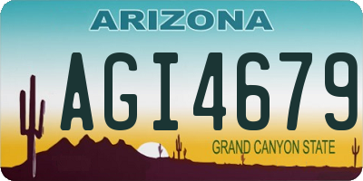 AZ license plate AGI4679
