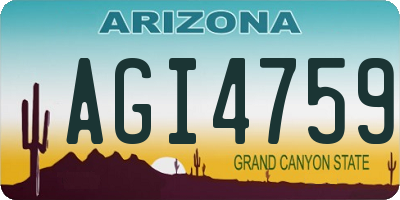 AZ license plate AGI4759