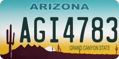 AZ license plate AGI4783