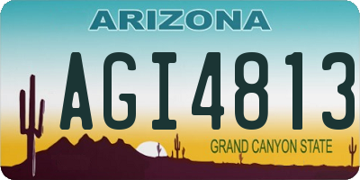 AZ license plate AGI4813