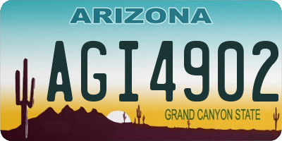 AZ license plate AGI4902