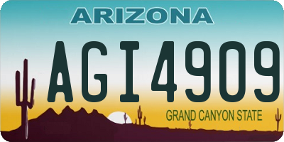 AZ license plate AGI4909