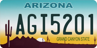 AZ license plate AGI5201