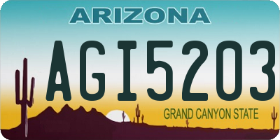 AZ license plate AGI5203
